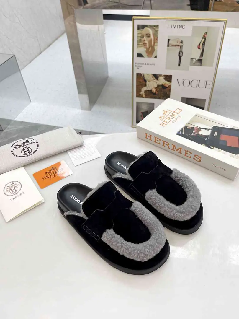 B8198240  爱马仕✨ 勃肯毛毛半拖鞋   码数35-40 gallery