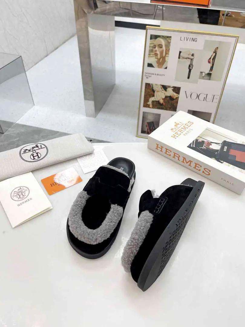 B8198240  爱马仕✨ 勃肯毛毛半拖鞋   码数35-40 gallery