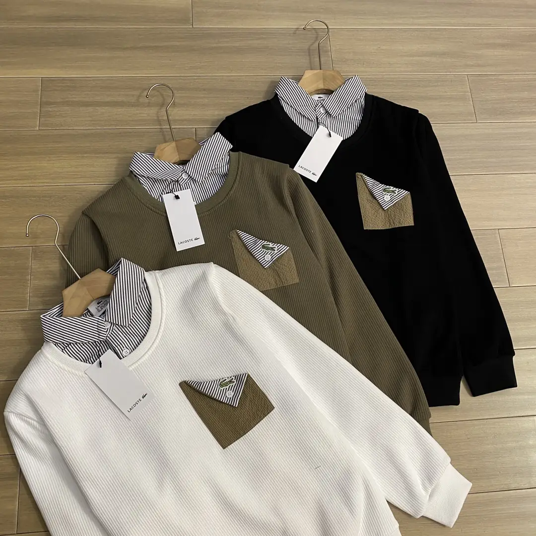 J2Y11 LACOSTE crocodile men's fake two-piece sweatshirt 53$ gallery