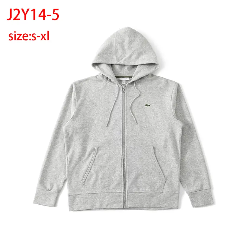 J2Y14 LACOSTE Solid Color Logo Hooded Cardigan Sweatshirt 48$ gallery