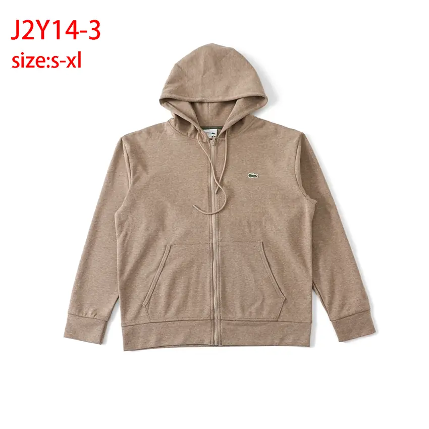 J2Y14 LACOSTE Solid Color Logo Hooded Cardigan Sweatshirt 48$ gallery