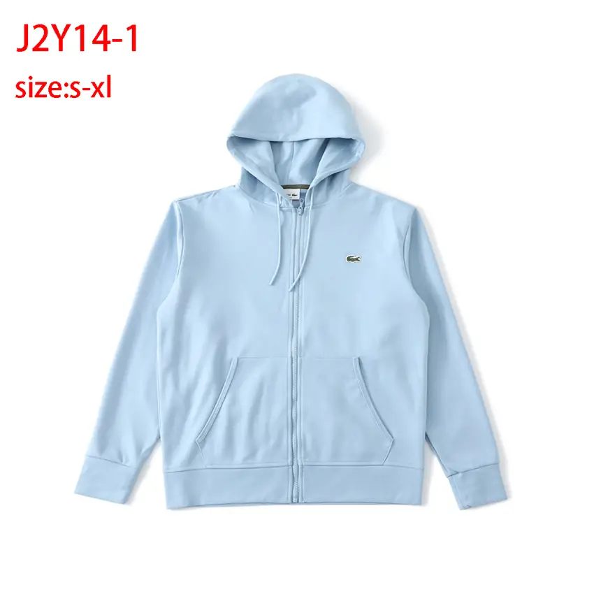 J2Y14 LACOSTE Solid Color Logo Hooded Cardigan Sweatshirt 48$ gallery