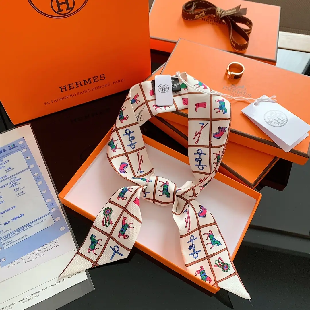J2Y6 Hermès 6x110CM double-sided ribbon 23.5$ gallery