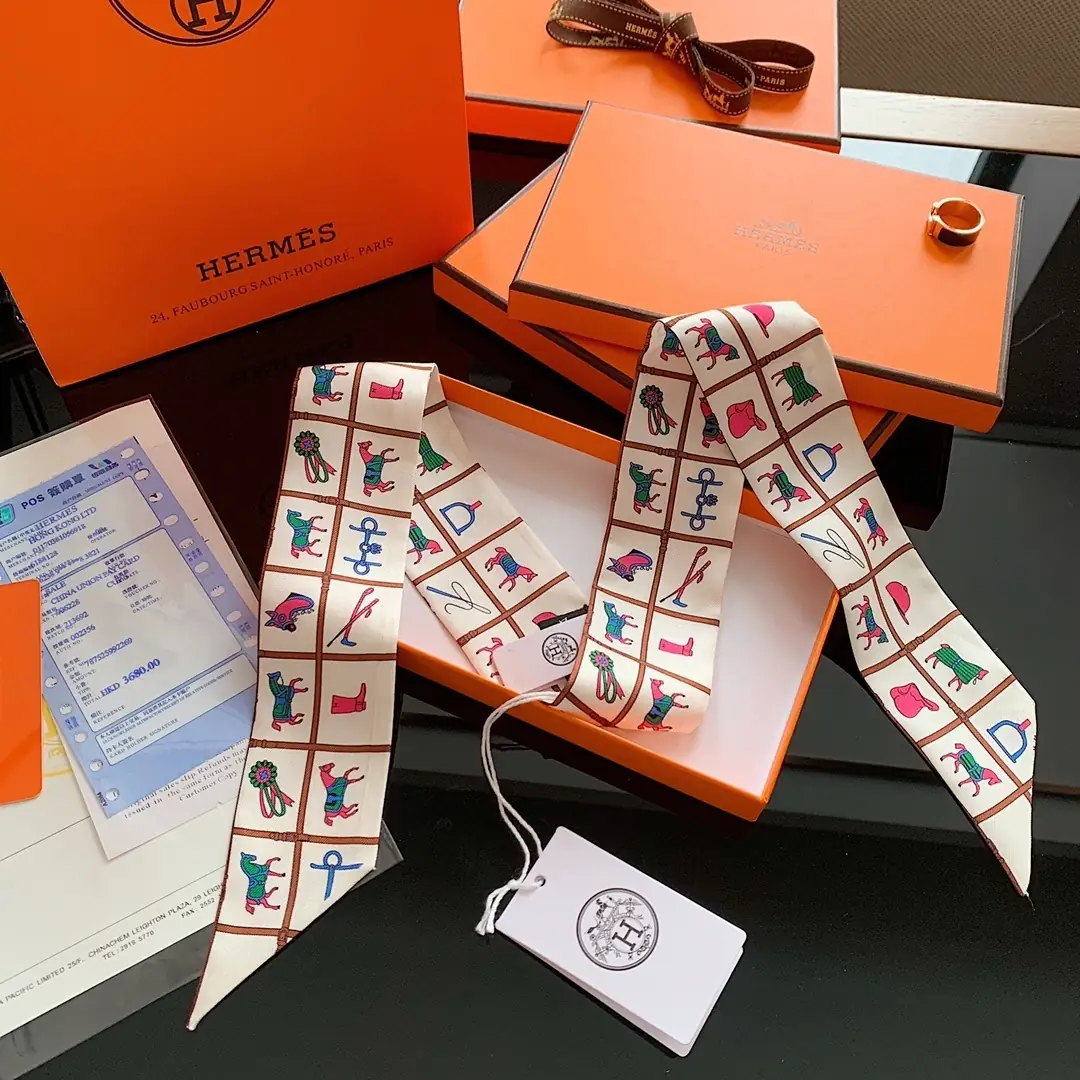 J2Y6 Hermès 6x110CM double-sided ribbon 23.5$ gallery