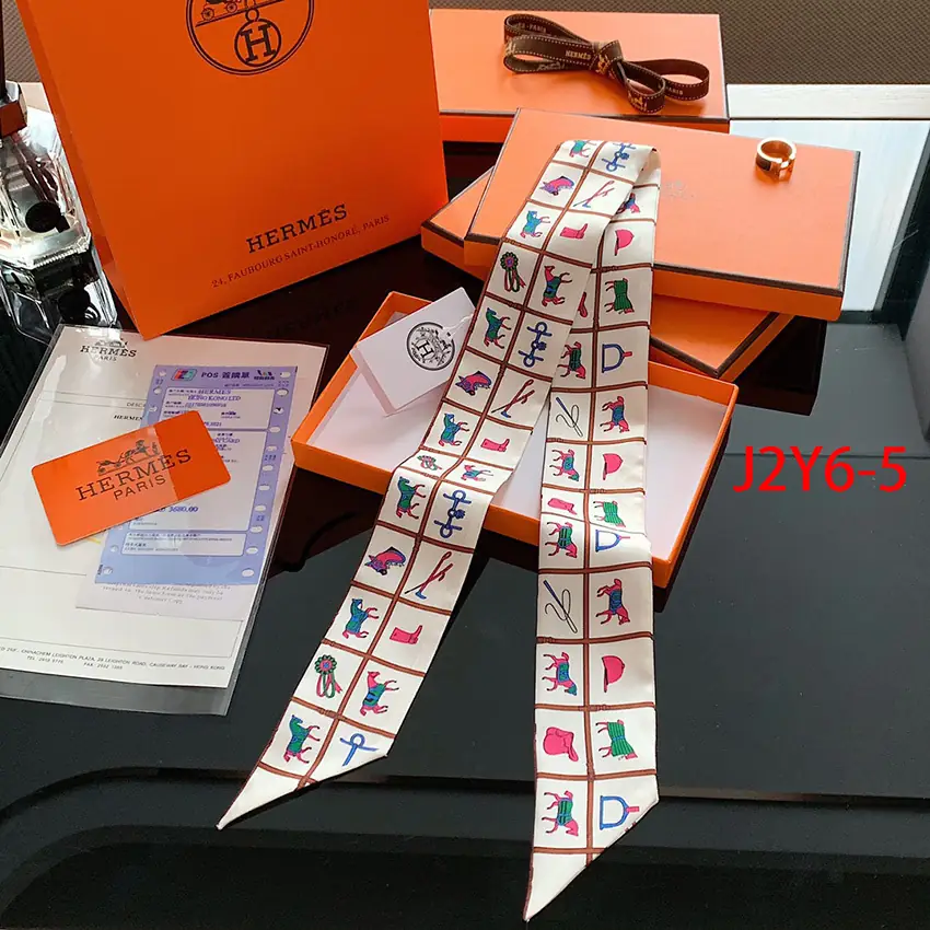 J2Y6 Hermès 6x110CM double-sided ribbon 23.5$ gallery