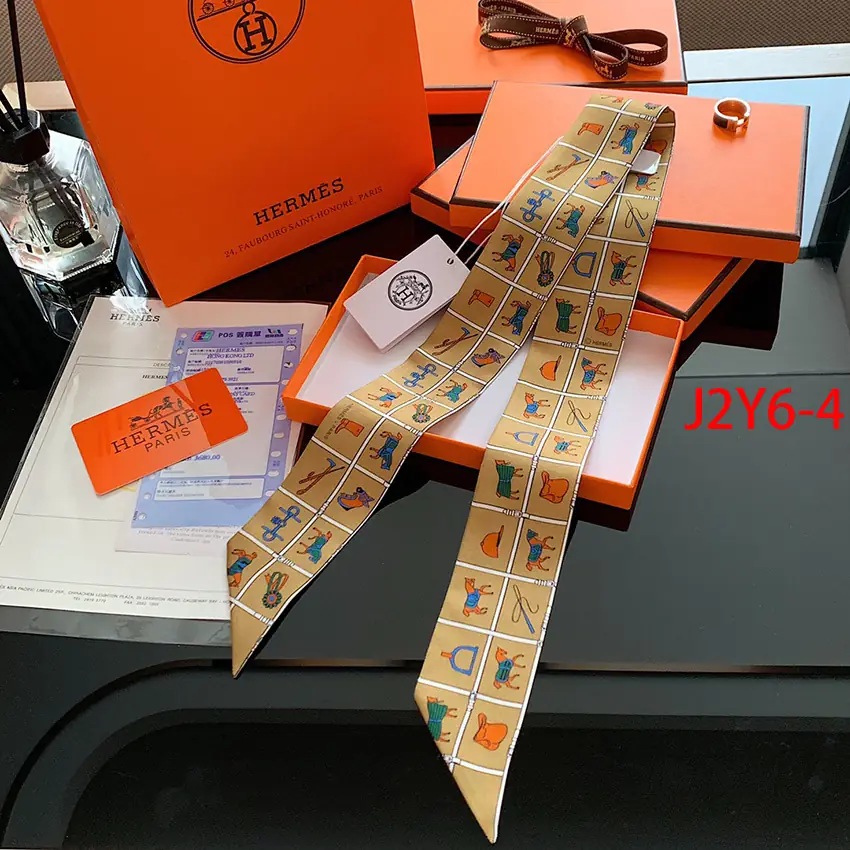 J2Y6 Hermès 6x110CM double-sided ribbon 23.5$ gallery