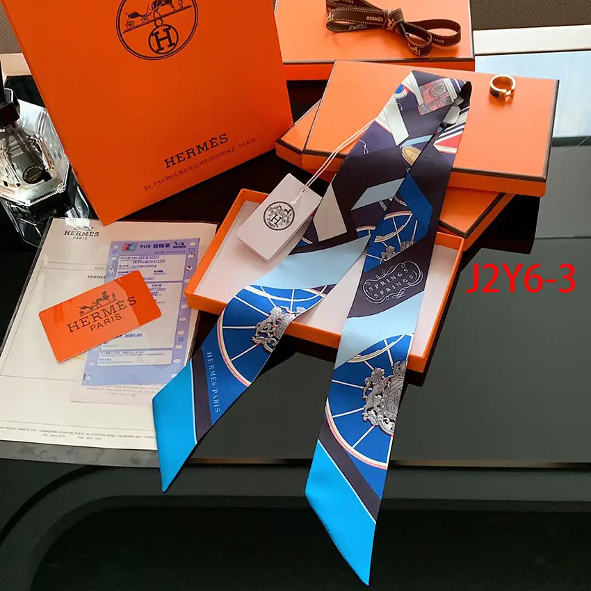 J2Y6 Hermès 6x110CM double-sided ribbon 23.5$ gallery