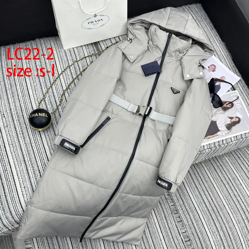 LC22 PRADA hooded padded long coat  90$ gallery