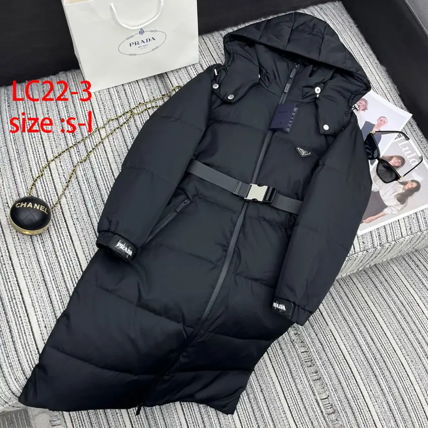 LC22 PRADA hooded padded long coat  90$ gallery