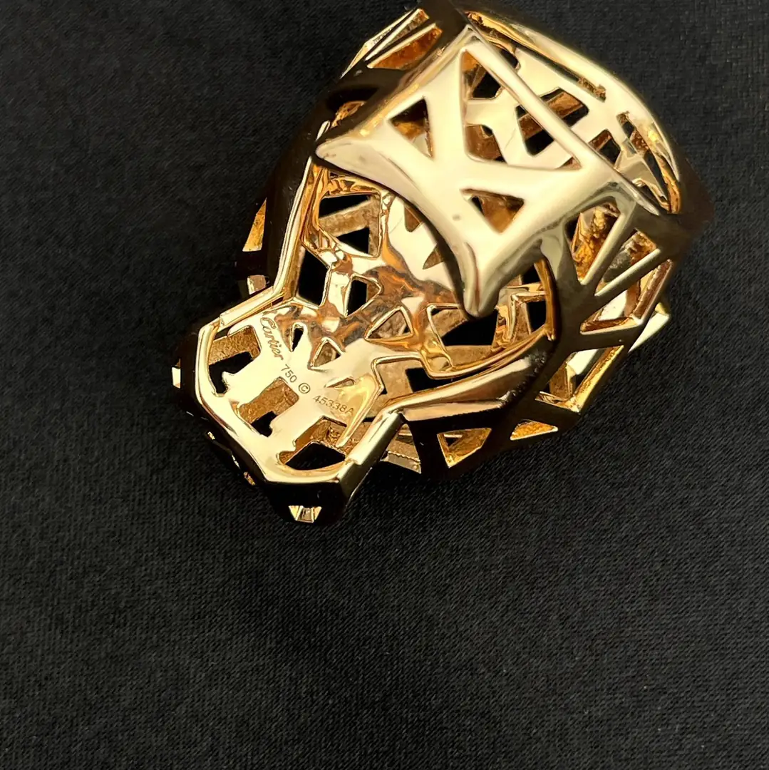 YM72 Cartier Leopard Head Hollow Ring 53$ gallery
