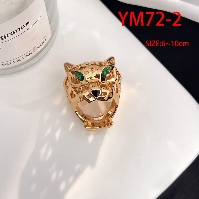 YM72 Cartier Leopard Head Hollow Ring 53$ gallery
