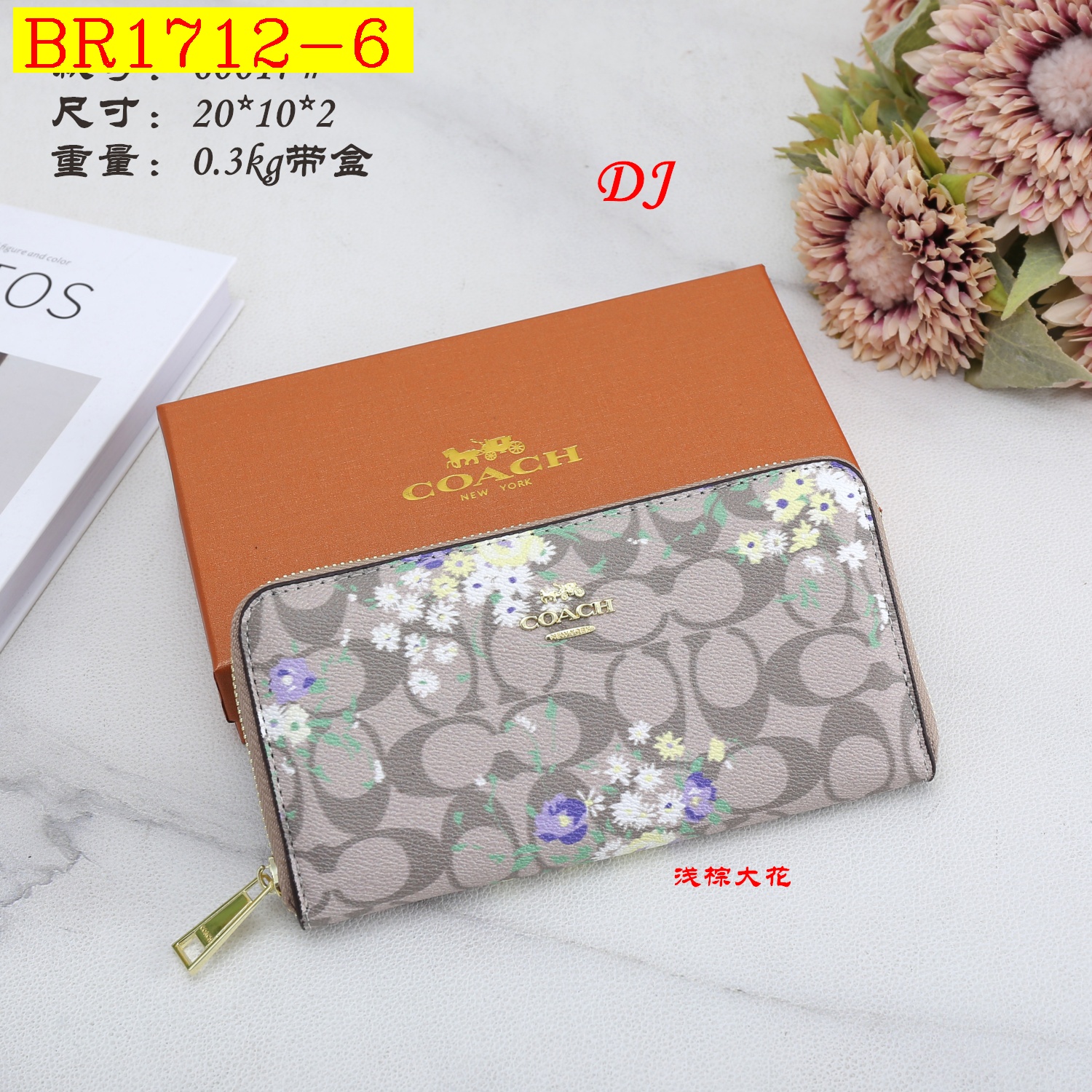 18$ COACH 60017 Wallet size 20X10X2 cm 9580 BR1712 gallery