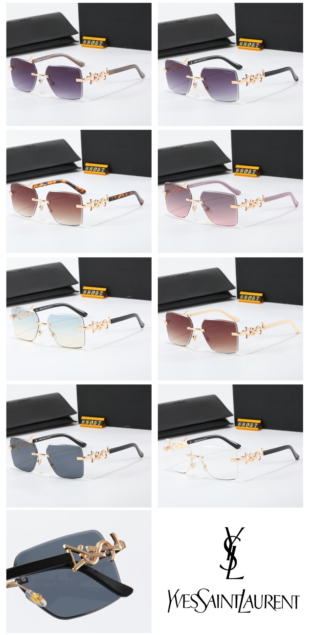18$ YSL 68057 Sunglassess With Box 2580 FF1339 gallery