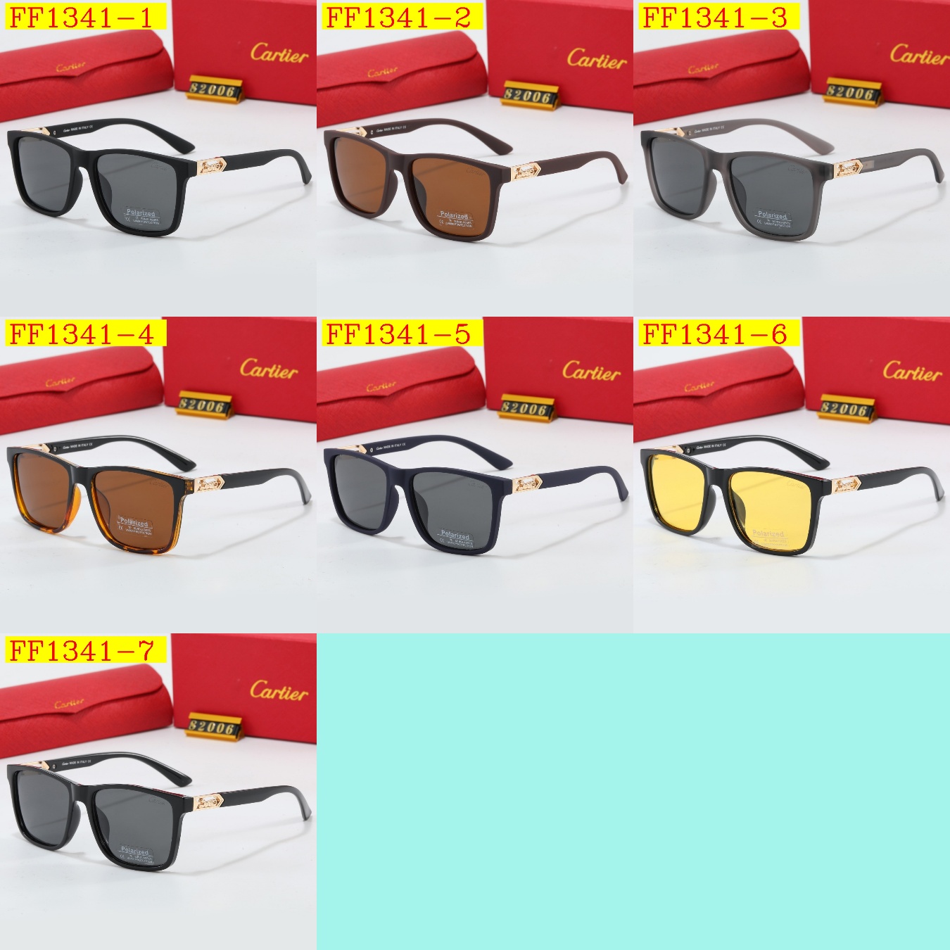 18$ cartier 82006 Sunglassess With Box 4580 FF1341 gallery