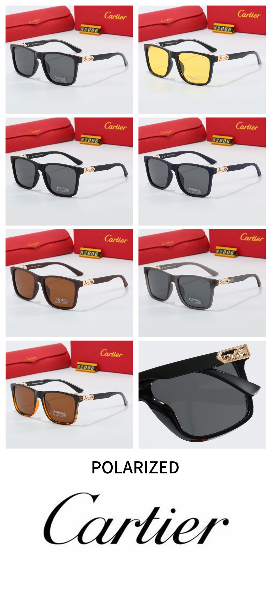 18$ cartier 82006 Sunglassess With Box 4580 FF1341 gallery