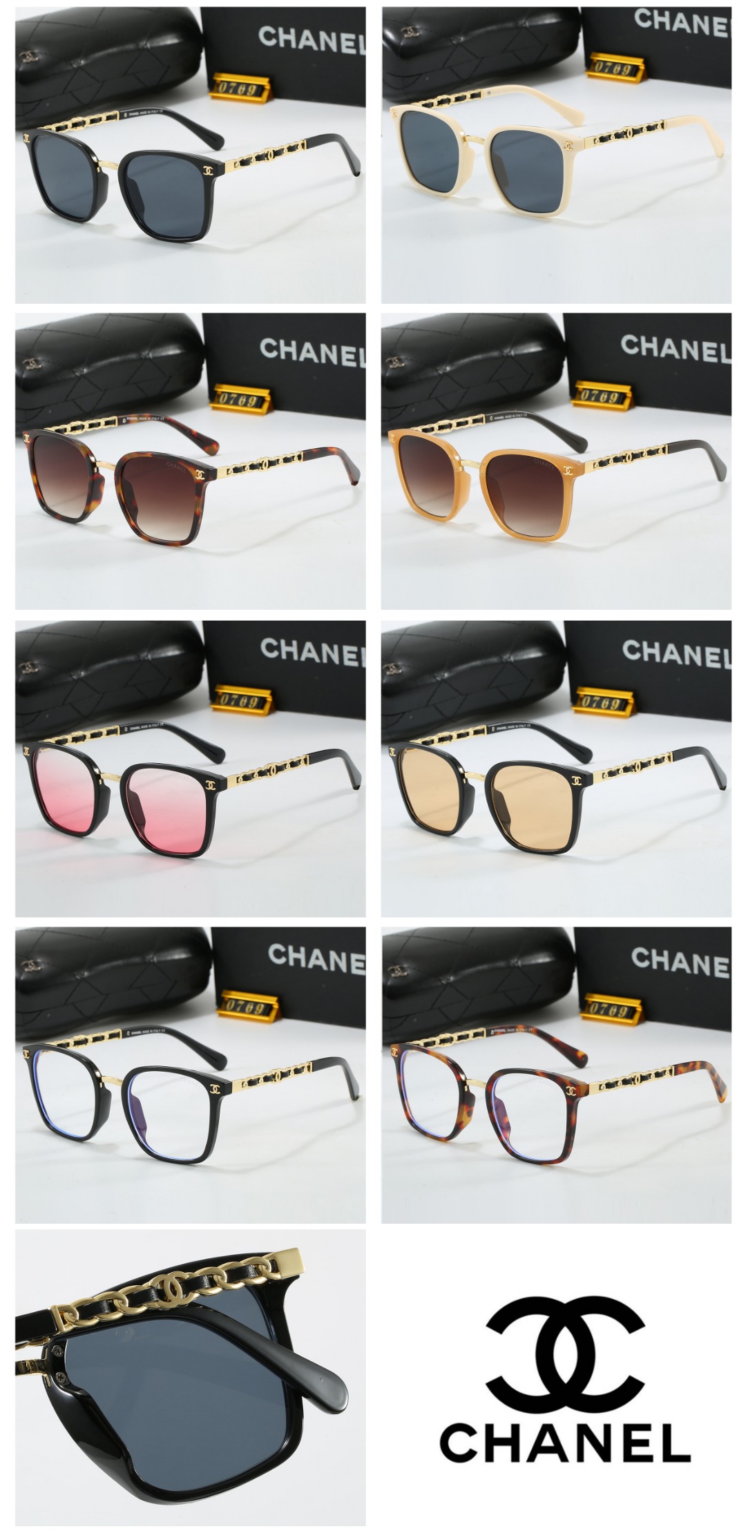19$ CHANEL 0769 Sunglassess With Box 708594 FF1365 gallery