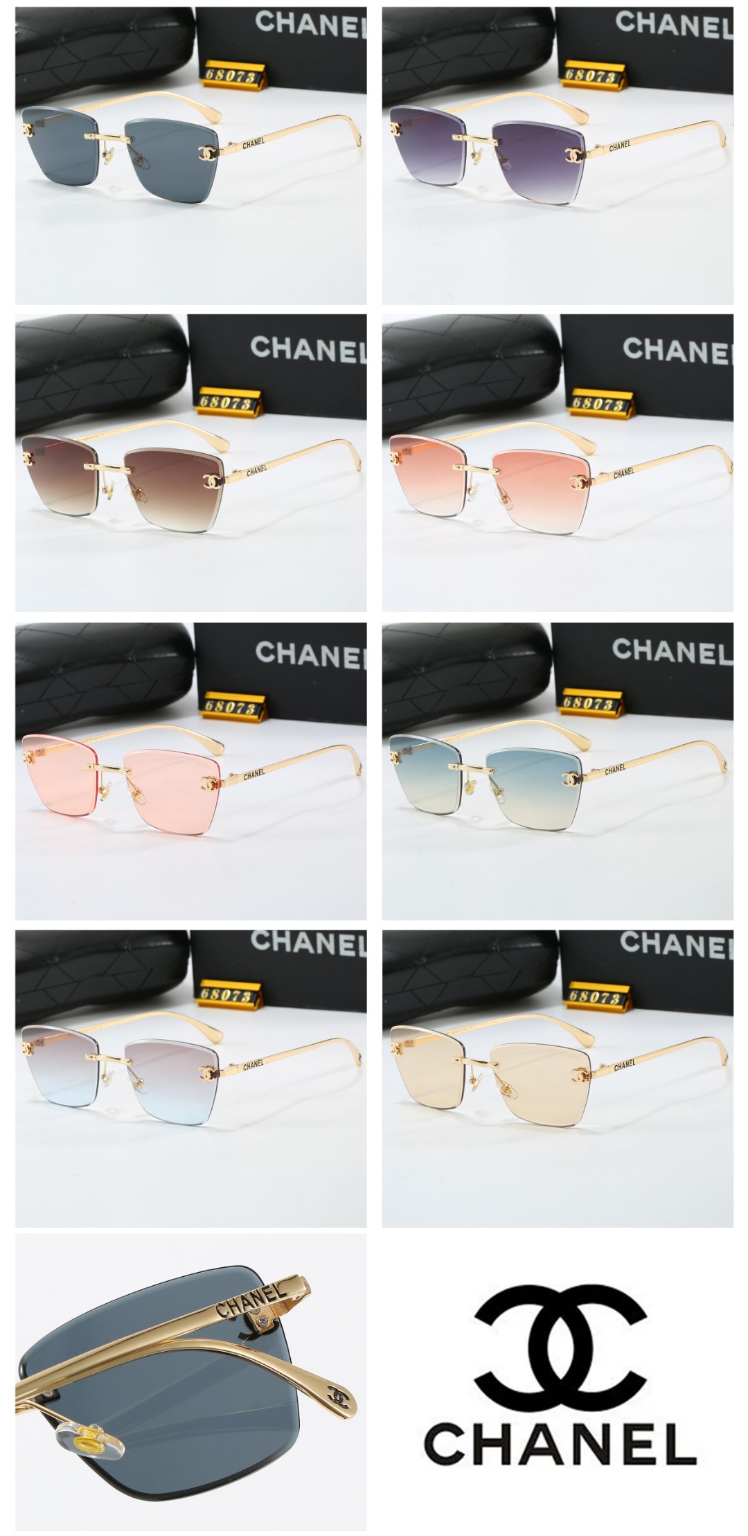 19$ CHANEL 68073 Sunglassess With Box 102564 FF1369 gallery