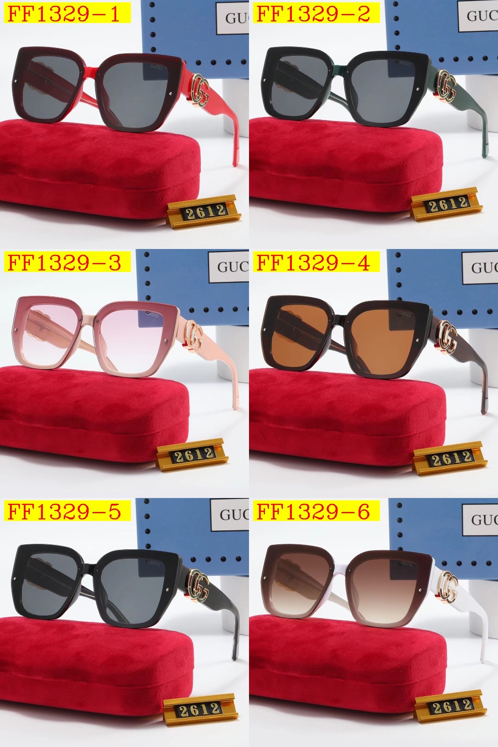 20$ GUCCI 2612 Sunglassess With Box 1690 FF1329 gallery
