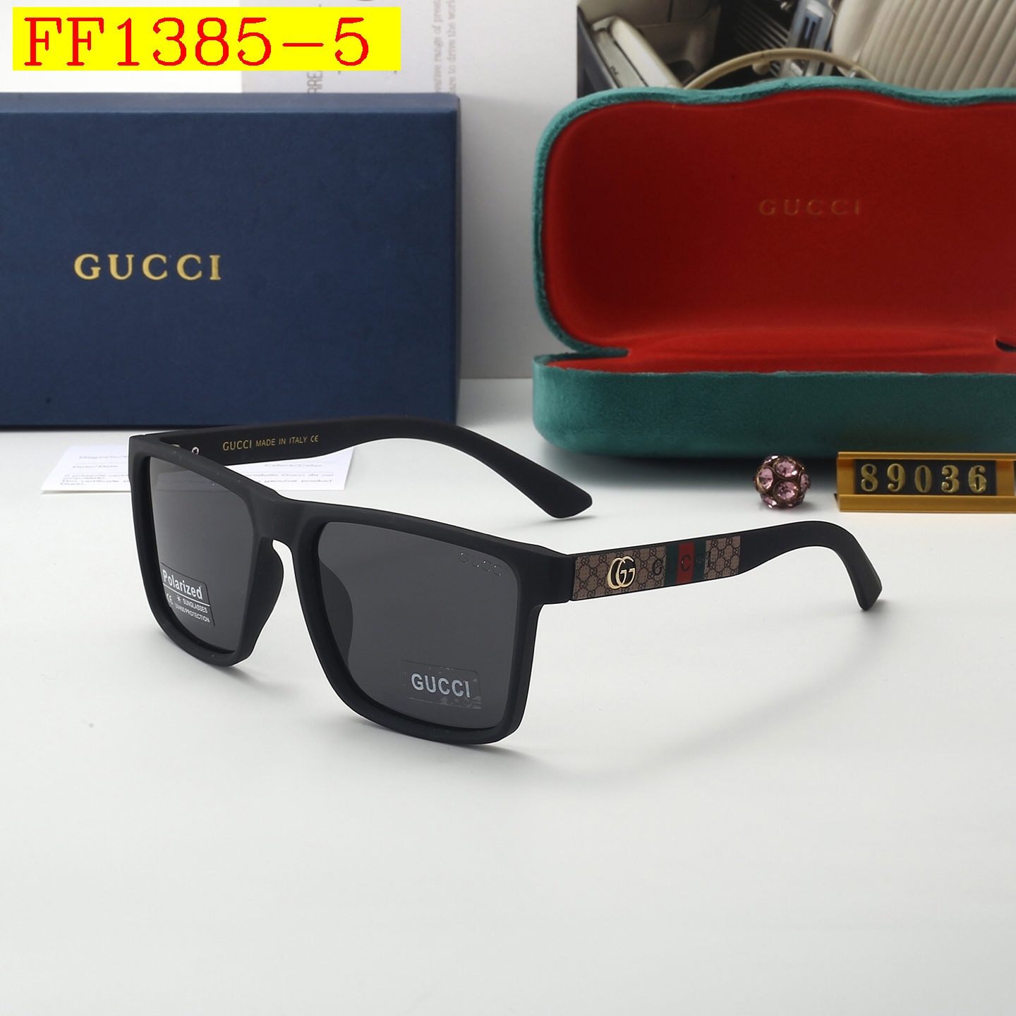 20$ GUCCI 89036 Polarizer Sunglassess With Box 0696 FF1385 gallery