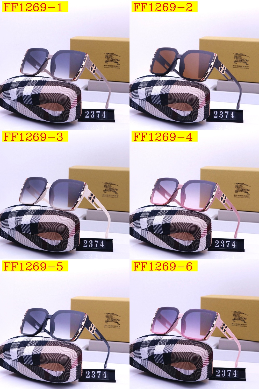 22$ dh BURBERRY 2374 Sunglassess With Box 60547812521 FF1269 gallery