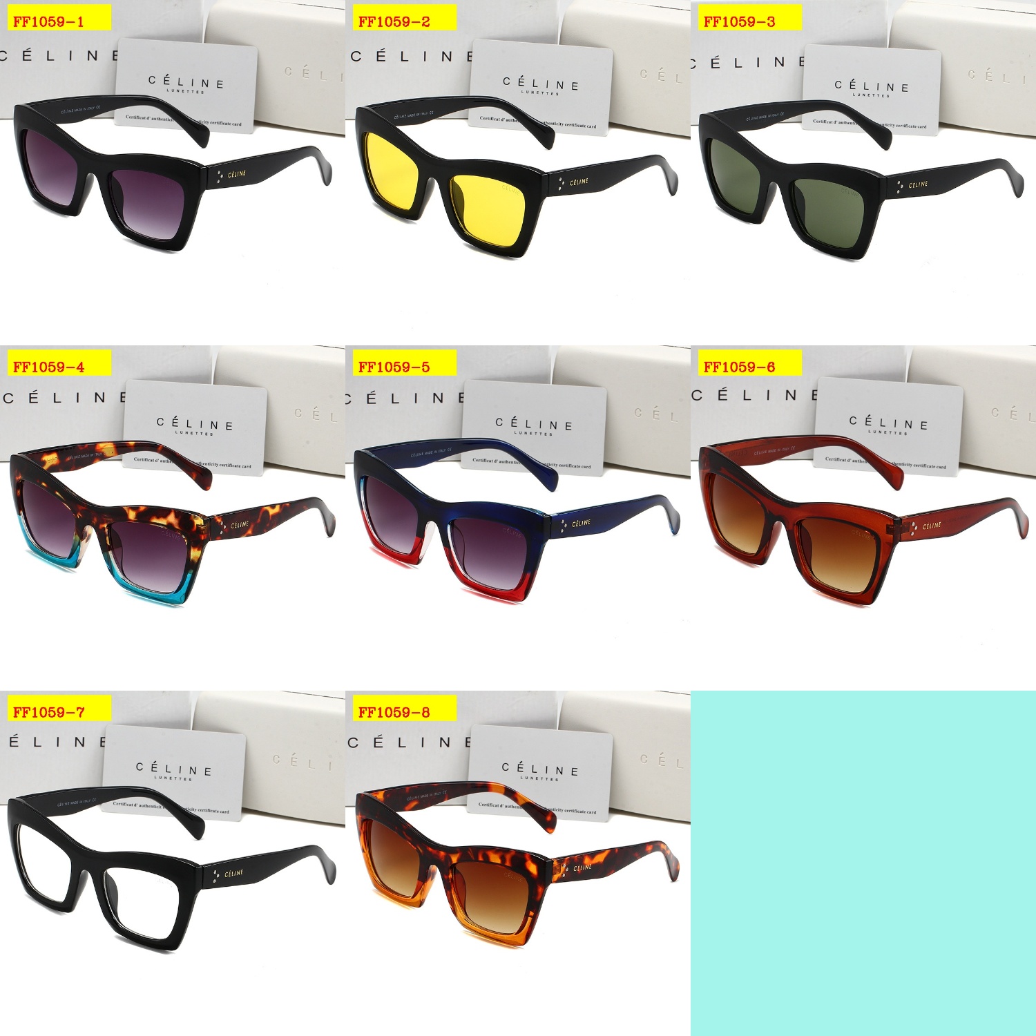 22$ dh CELINE Sunglassess With Box 70859012523 FF1059 gallery
