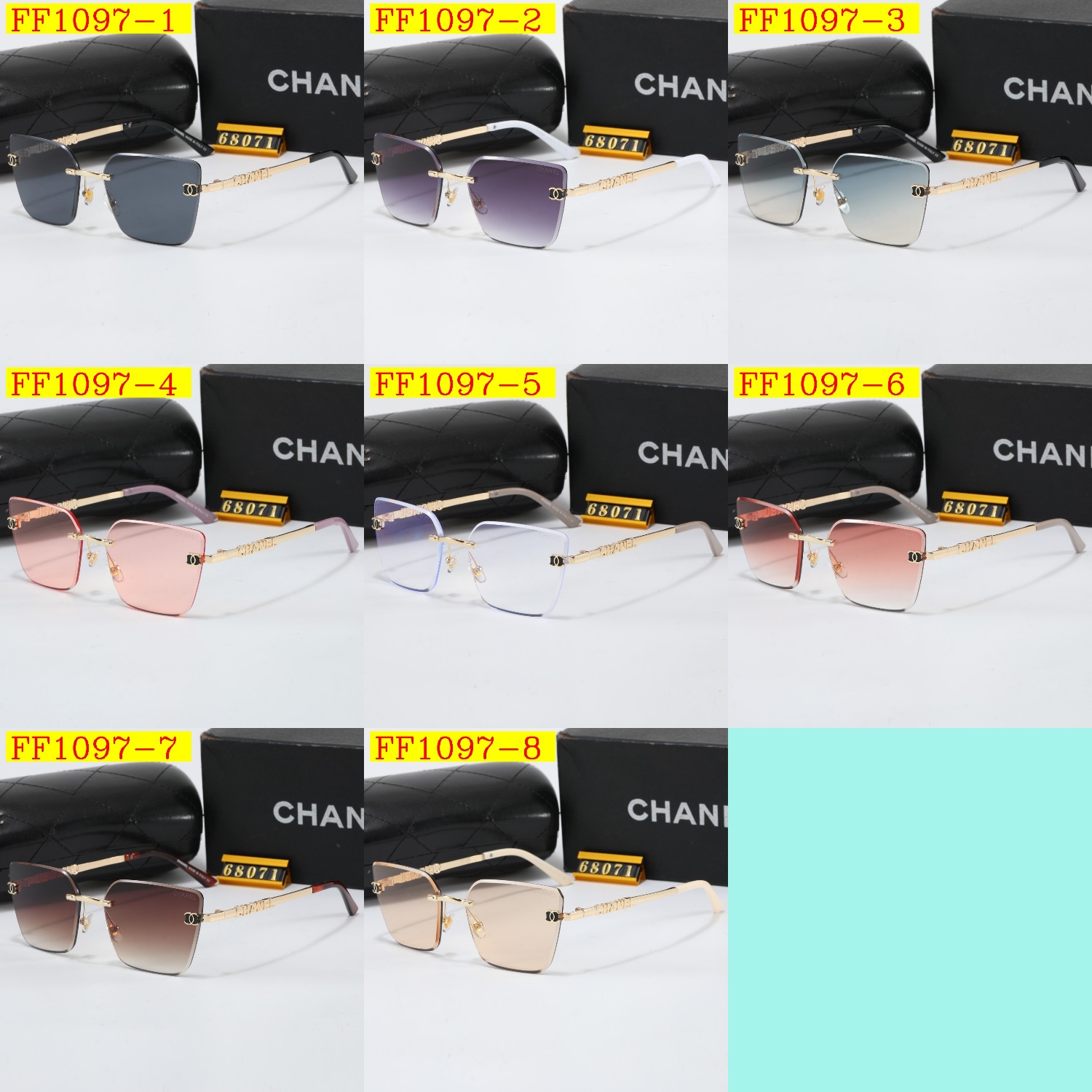 22$ dh CHANEL 68071 Sunglassess With Box 70852412525 FF1097 gallery