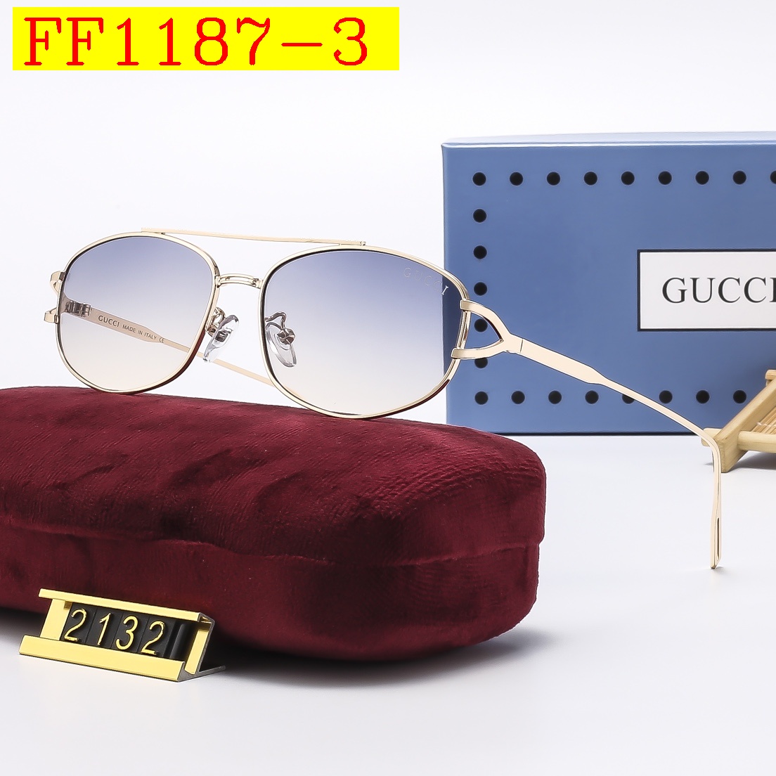 22$ dh GUCCI 2132 Sunglassess With Box 10253412525 FF1187 gallery