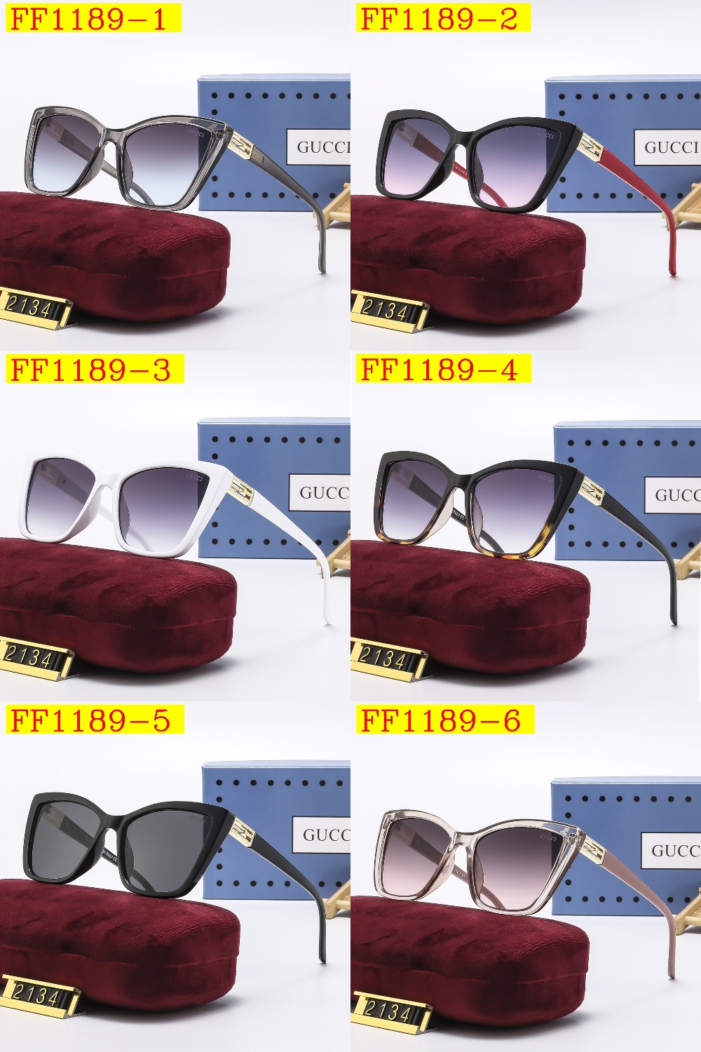 22$ dh GUCCI 2134 Sunglassess With Box 80457012523 FF1189 gallery