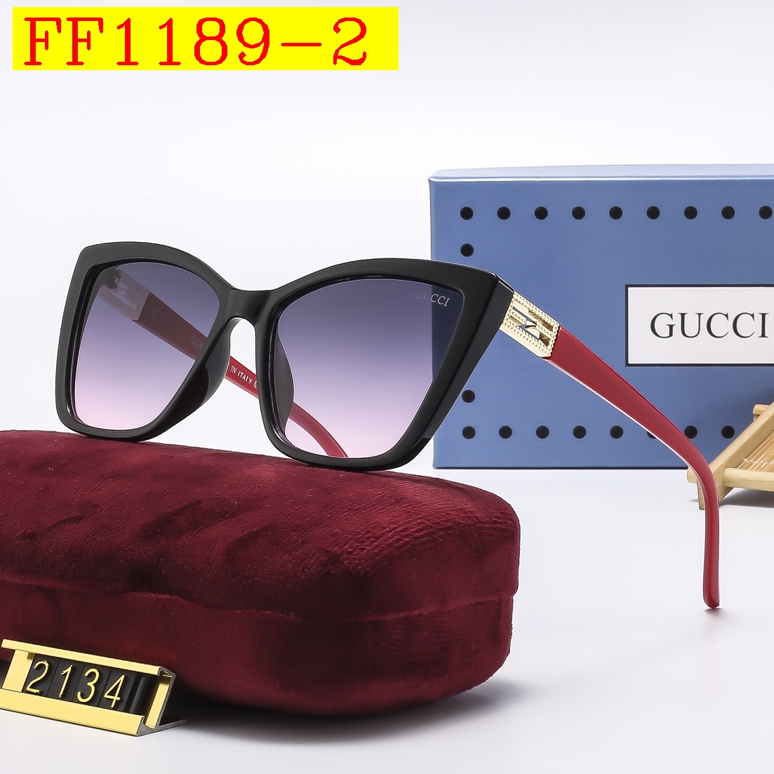 22$ dh GUCCI 2134 Sunglassess With Box 80457012523 FF1189 gallery