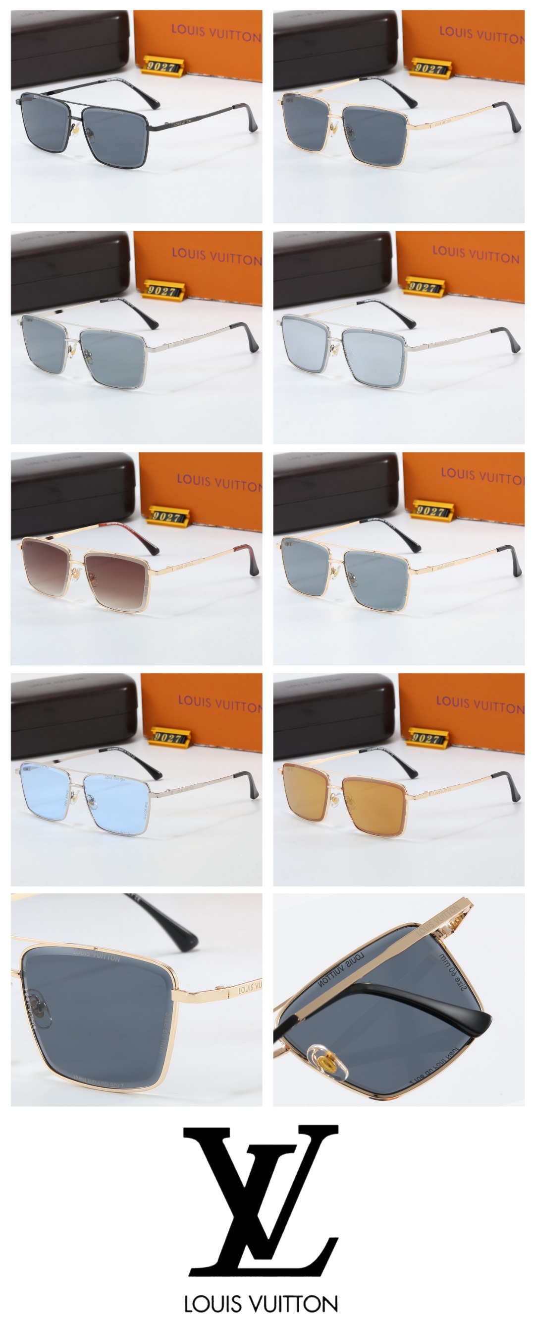 22$ dh LV 9027 Sunglassess With Box 90651412525 FF1107 gallery
