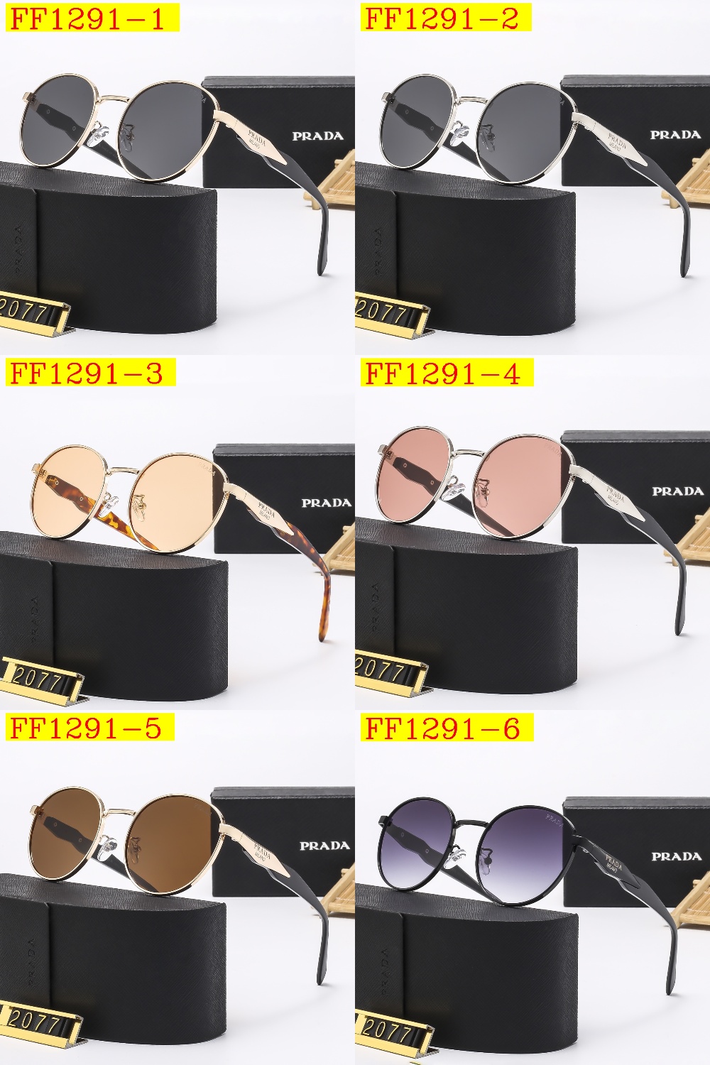 22$ dh PRADA 2077 Sunglassess With Box 10253412525 FF1291 gallery