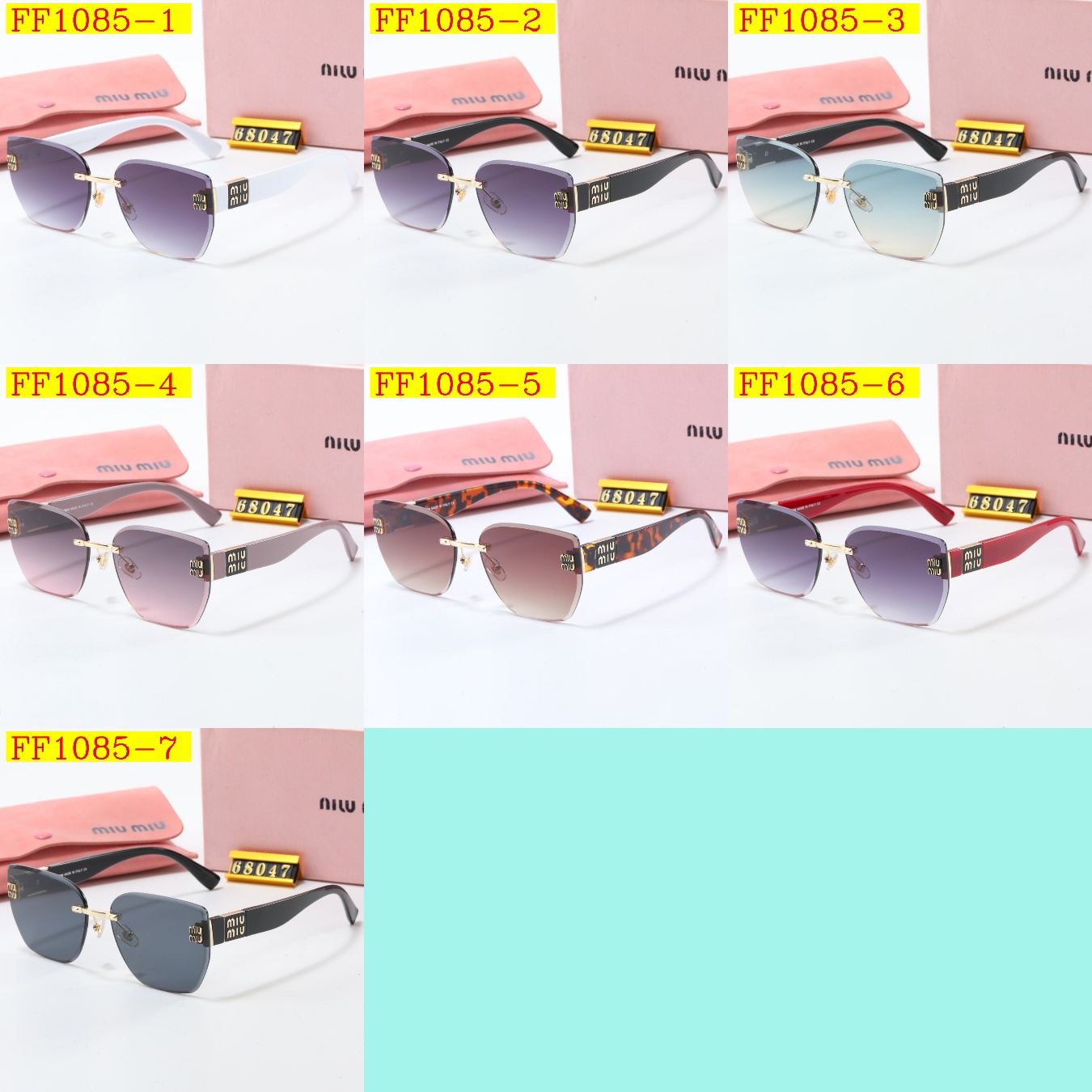 22$ dh miumiu 68047 Sunglassess With Box 40152012523 FF1085 gallery
