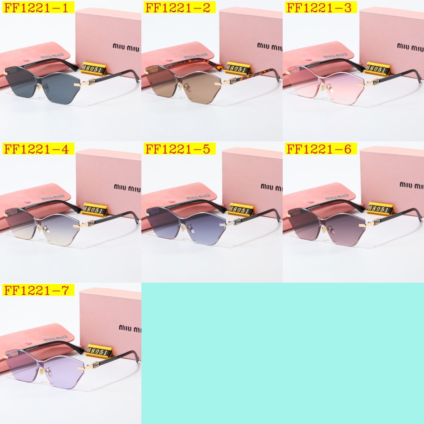 22$ dh miumiu 68051 Sunglassess With Box 60253012523 FF1221 gallery