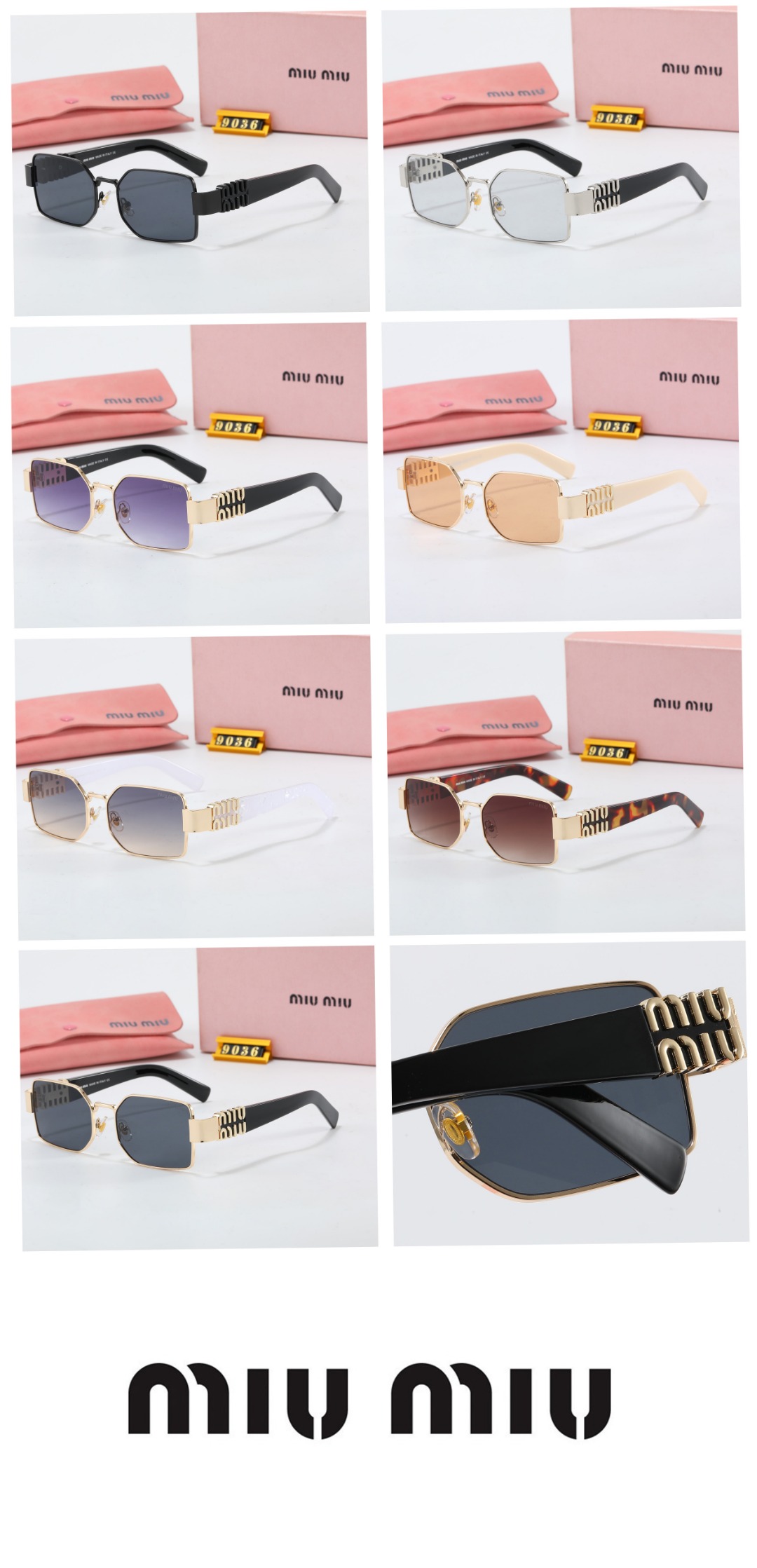 22$ dh miumiu 9036 Sunglassess With Box 70859412525 FF1109 gallery