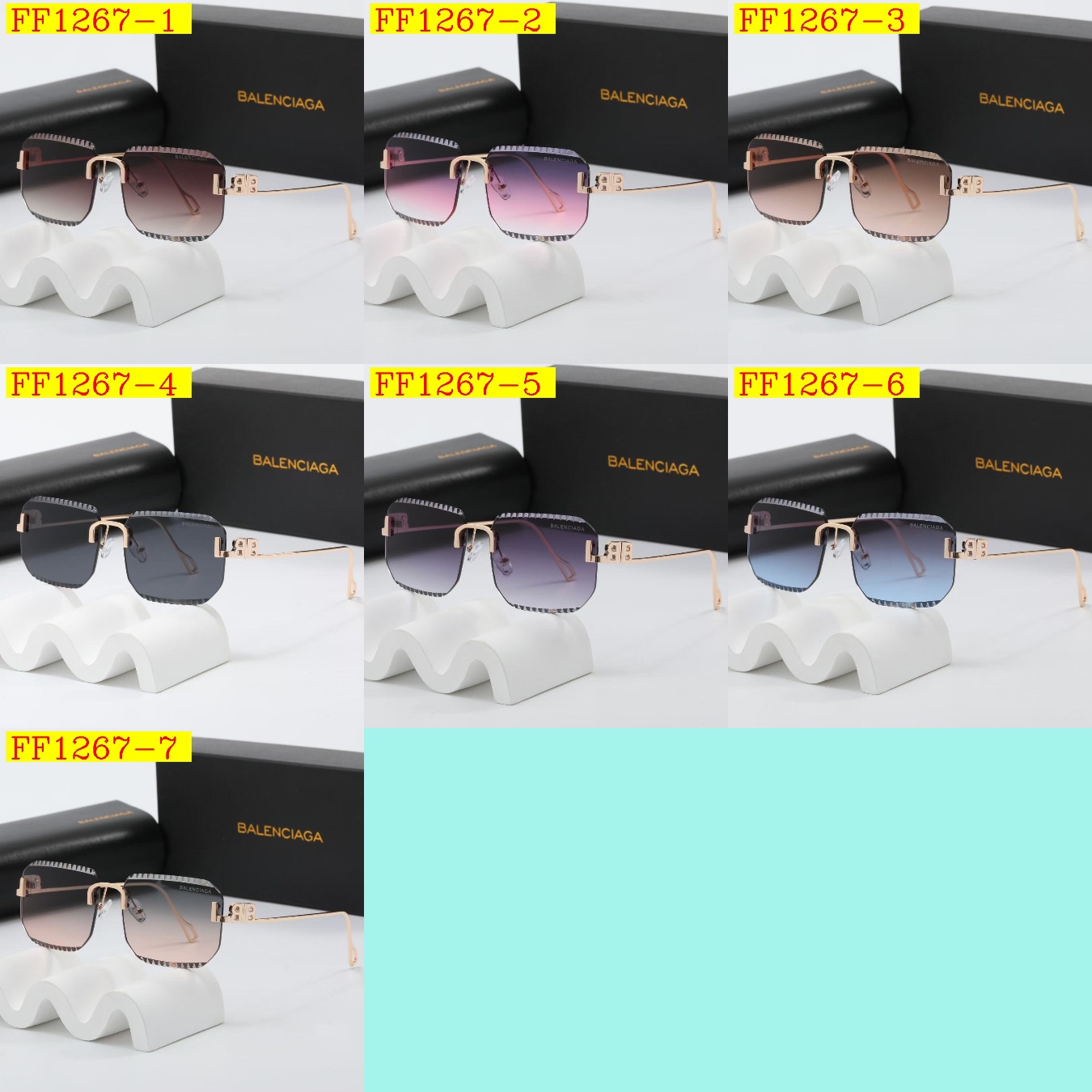 23$ dh BALENCIAGA Sunglassess With Box 50261012630 FF1267 gallery