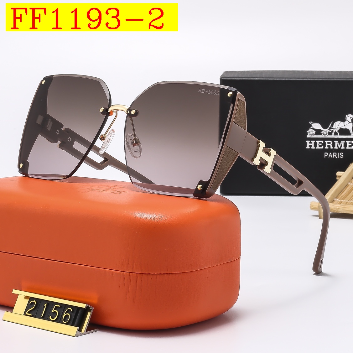 23$ dh HERMES 2156 Sunglassess With Box 40165012630 FF1193 gallery