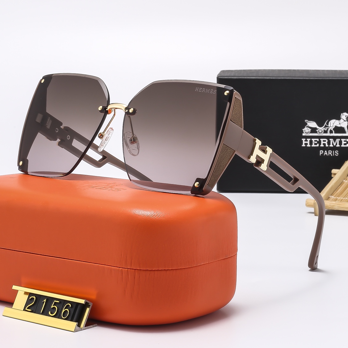 23$ dh HERMES 2157 Sunglassess With Box 80562012630 FF1195 gallery