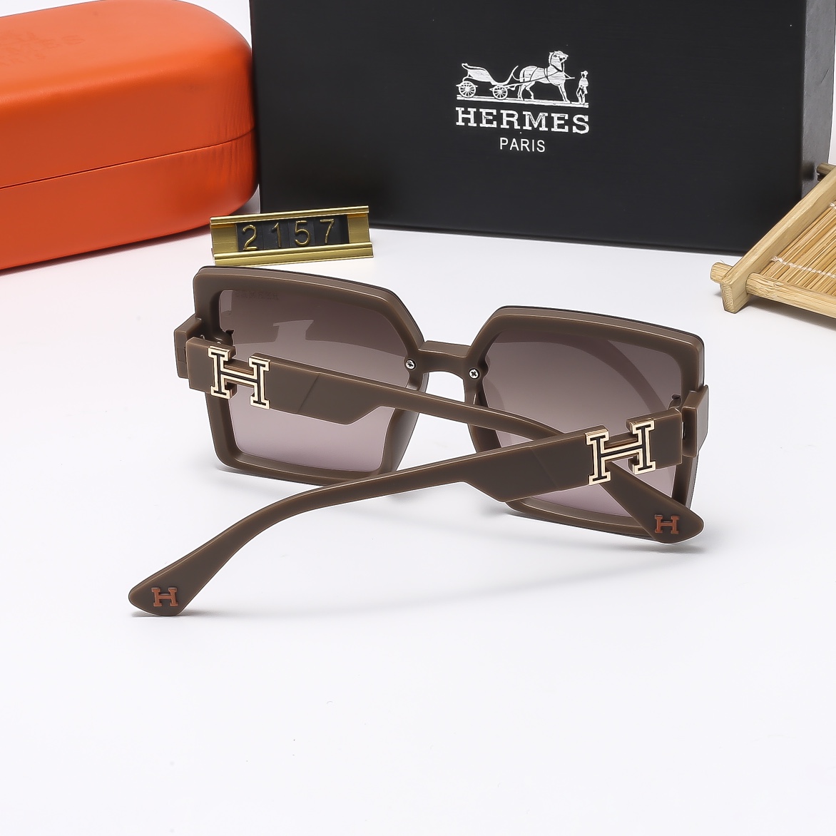 23$ dh HERMES 2157 Sunglassess With Box 80562012630 FF1195 gallery