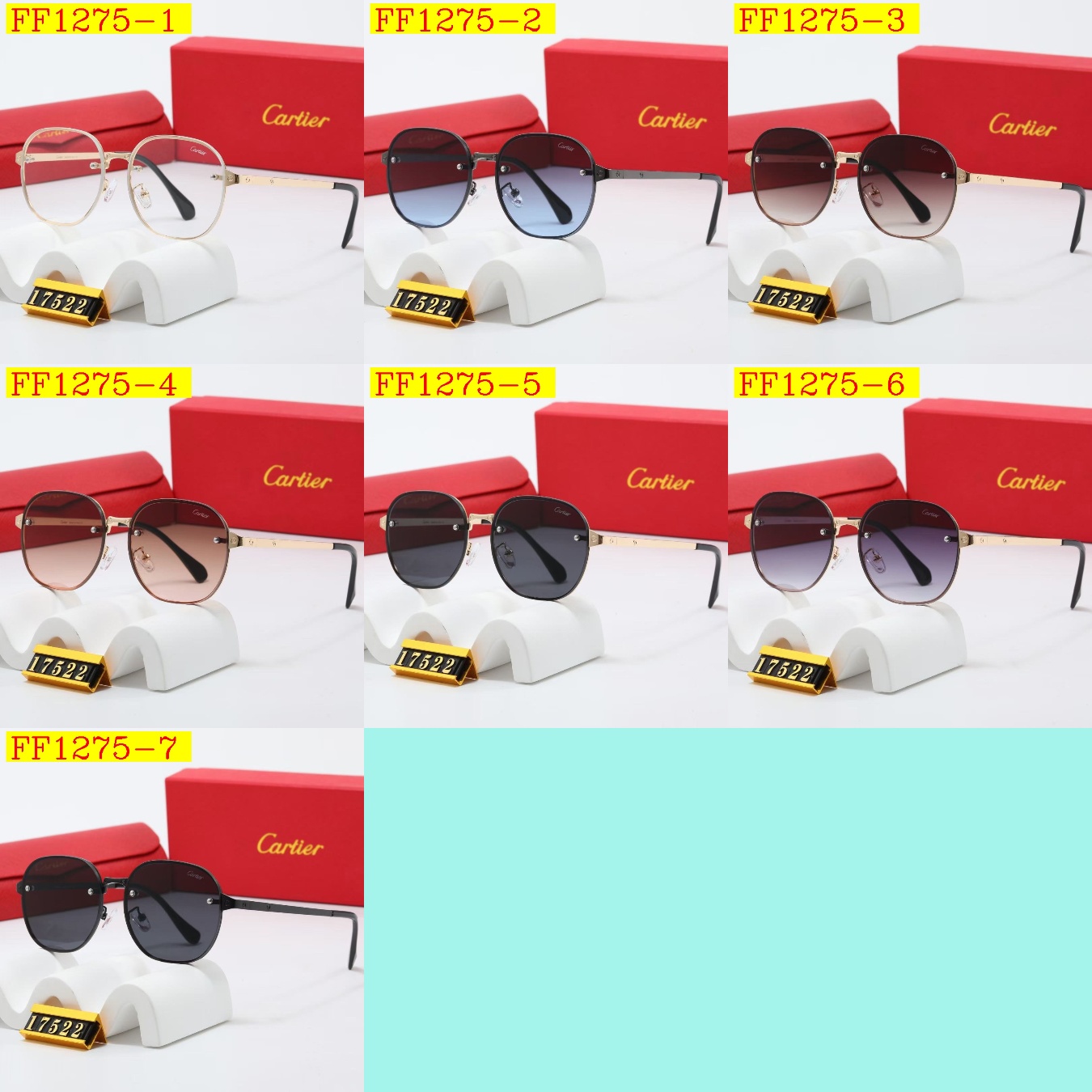 23$ dh cartier 17522 Sunglassess With Box 40162012630 FF1275 gallery