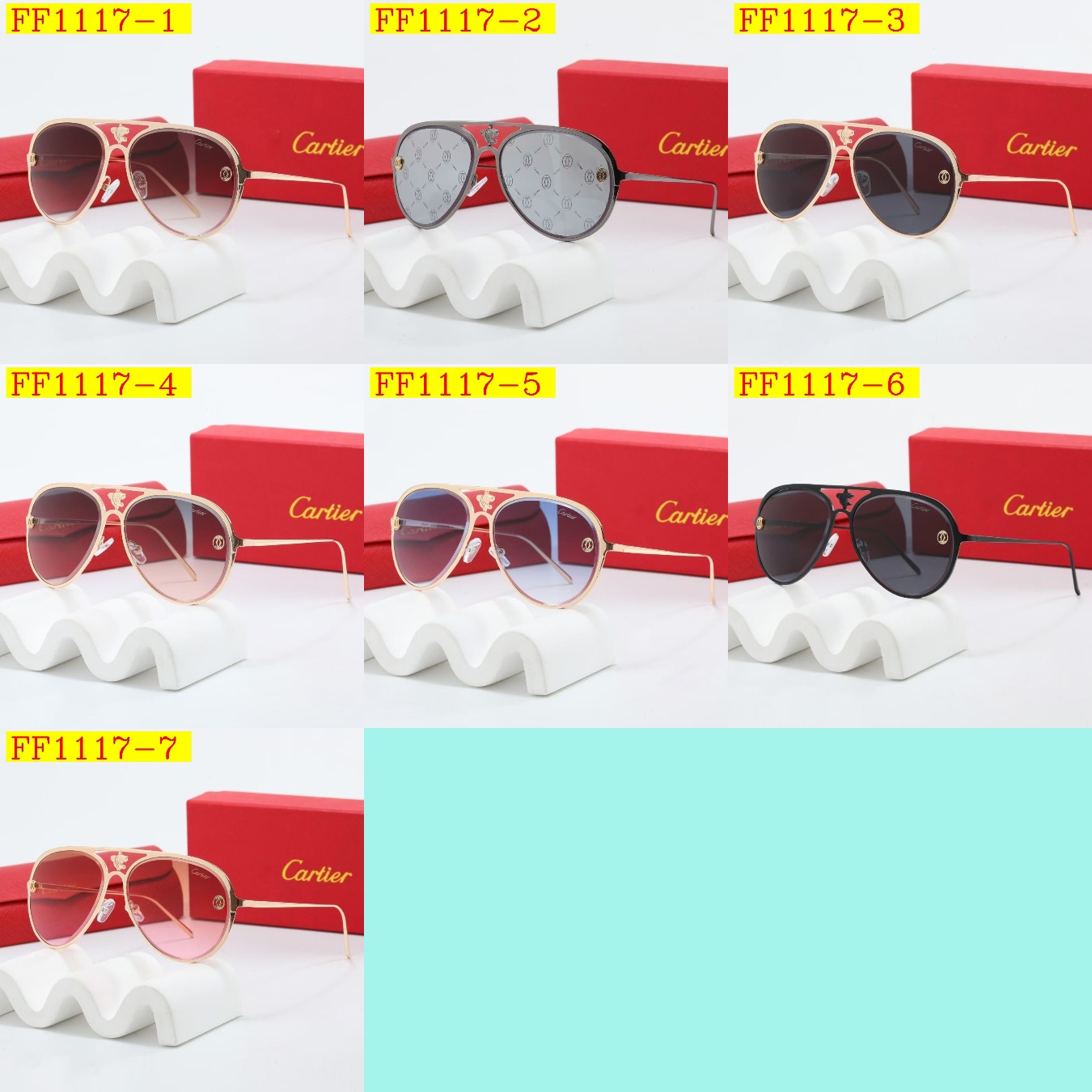 23$ dh cartier Sunglassess With Box 80562012630 FF1117 gallery