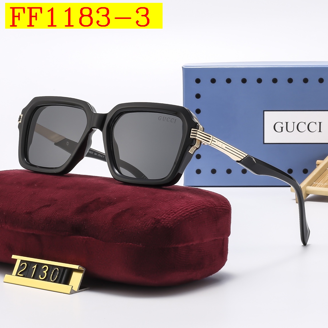 24$ dh GUCCI 2130 Sunglassess With Box 90567812645 FF1183 gallery