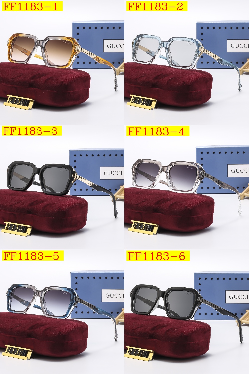 24$ dh GUCCI 2130 Sunglassess With Box 90567812645 FF1183 gallery