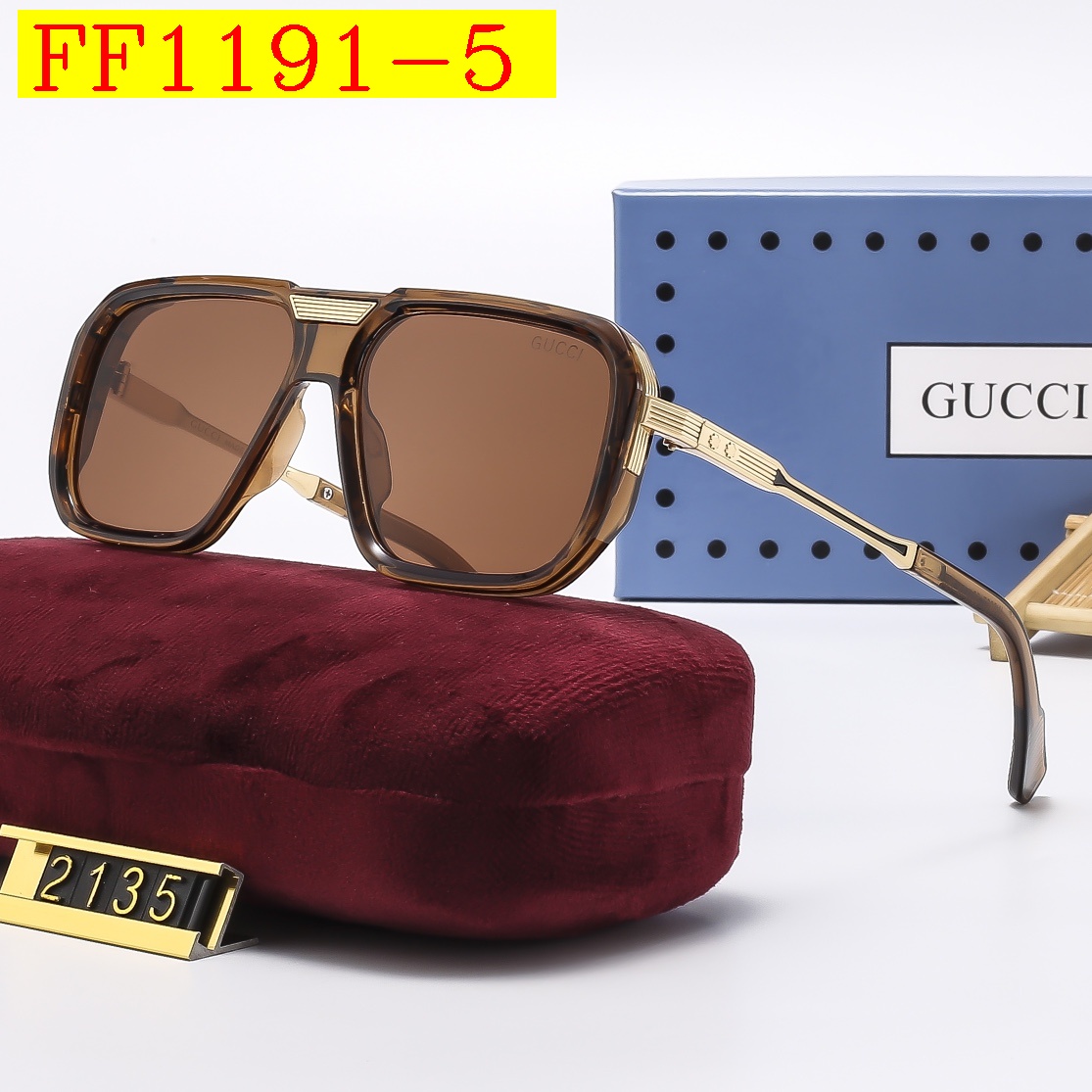 24$ dh GUCCI 2135 Sunglassess With Box 70465812645 FF1191 gallery