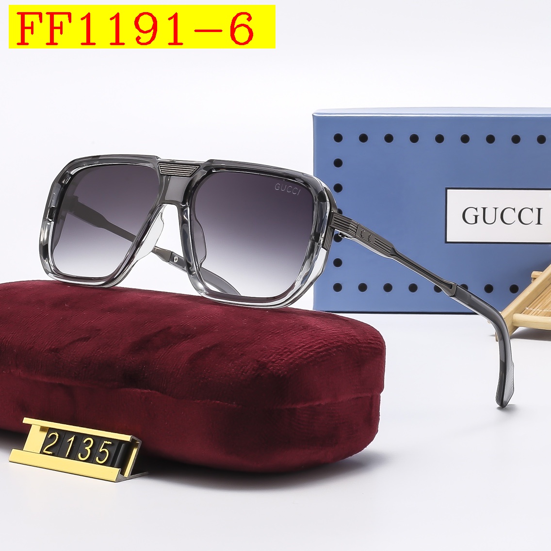 24$ dh GUCCI 2135 Sunglassess With Box 70465812645 FF1191 gallery