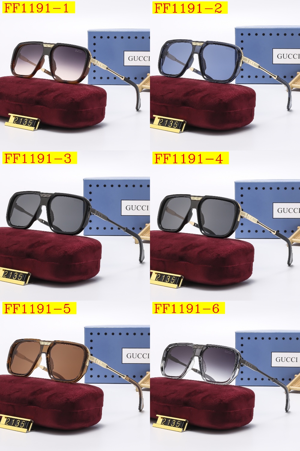 24$ dh GUCCI 2135 Sunglassess With Box 70465812645 FF1191 gallery