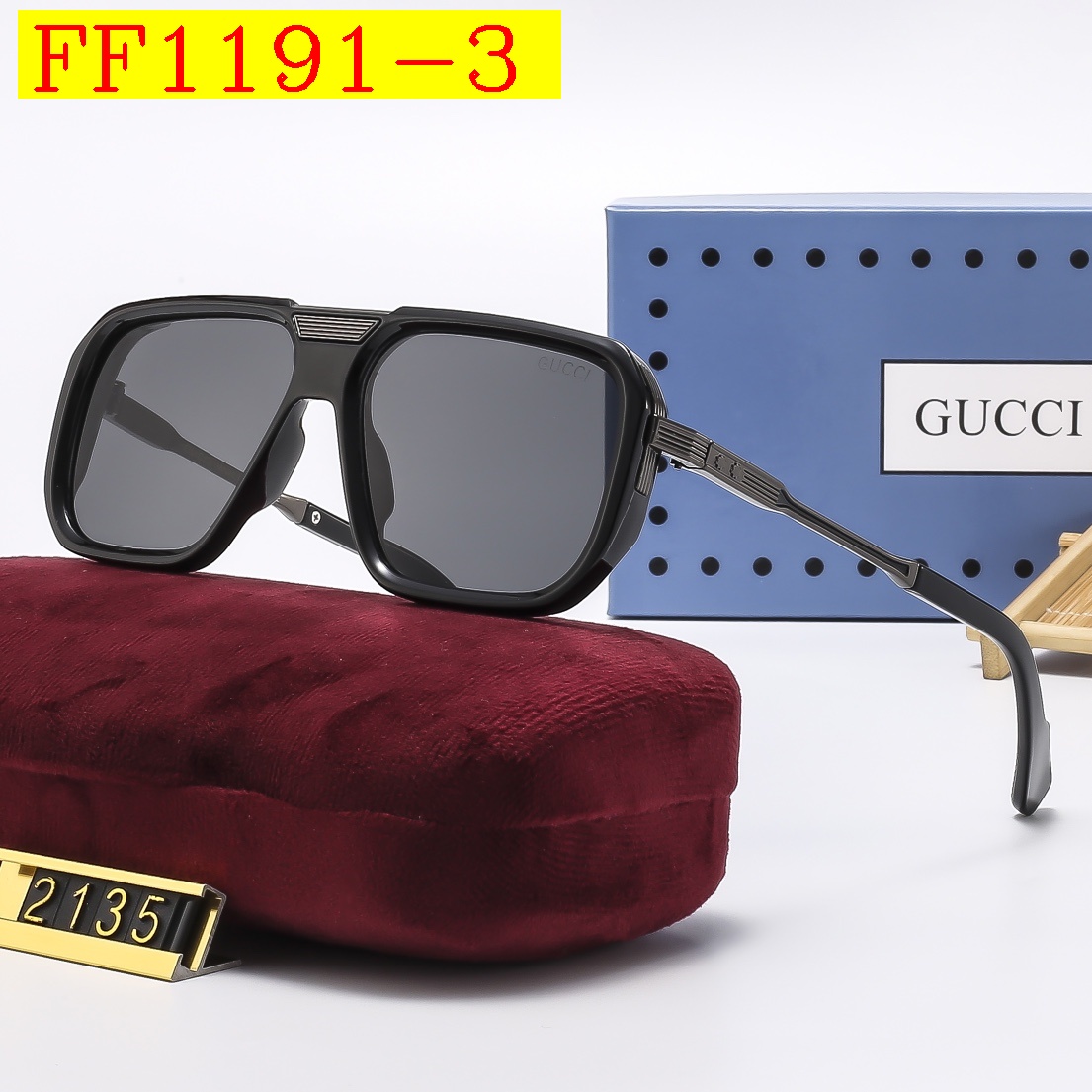 24$ dh GUCCI 2135 Sunglassess With Box 70465812645 FF1191 gallery