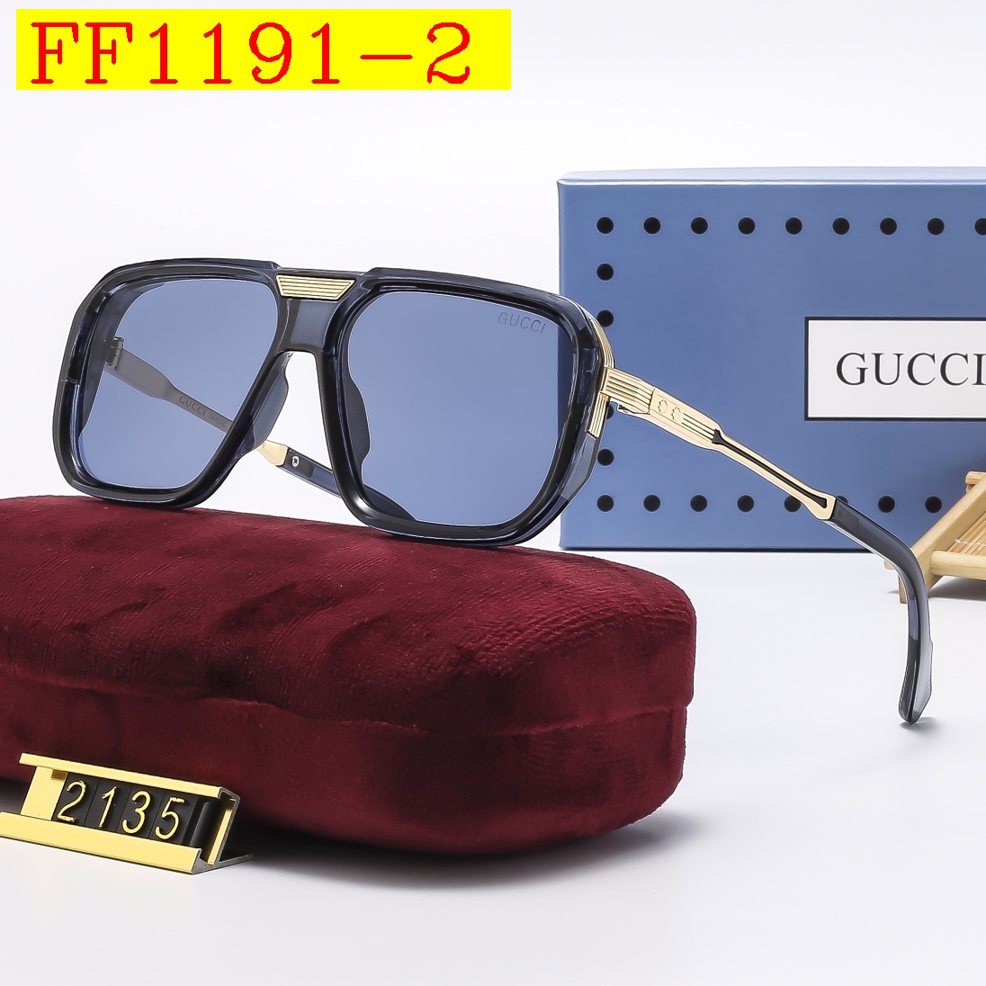 24$ dh GUCCI 2135 Sunglassess With Box 70465812645 FF1191 gallery