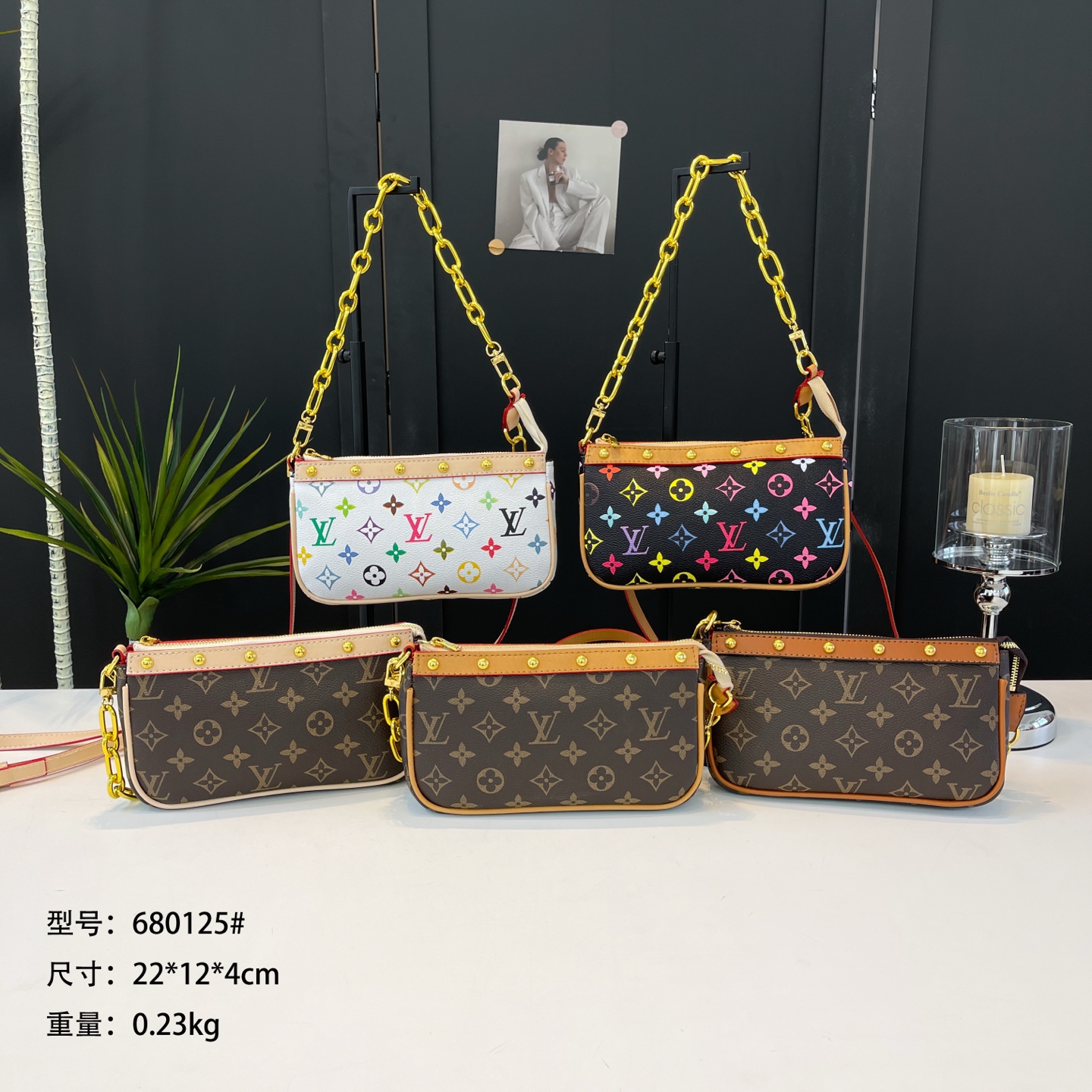 26$ LV 680125 Shoulder bag size 22x12x4 cm 7828 BY2789 gallery