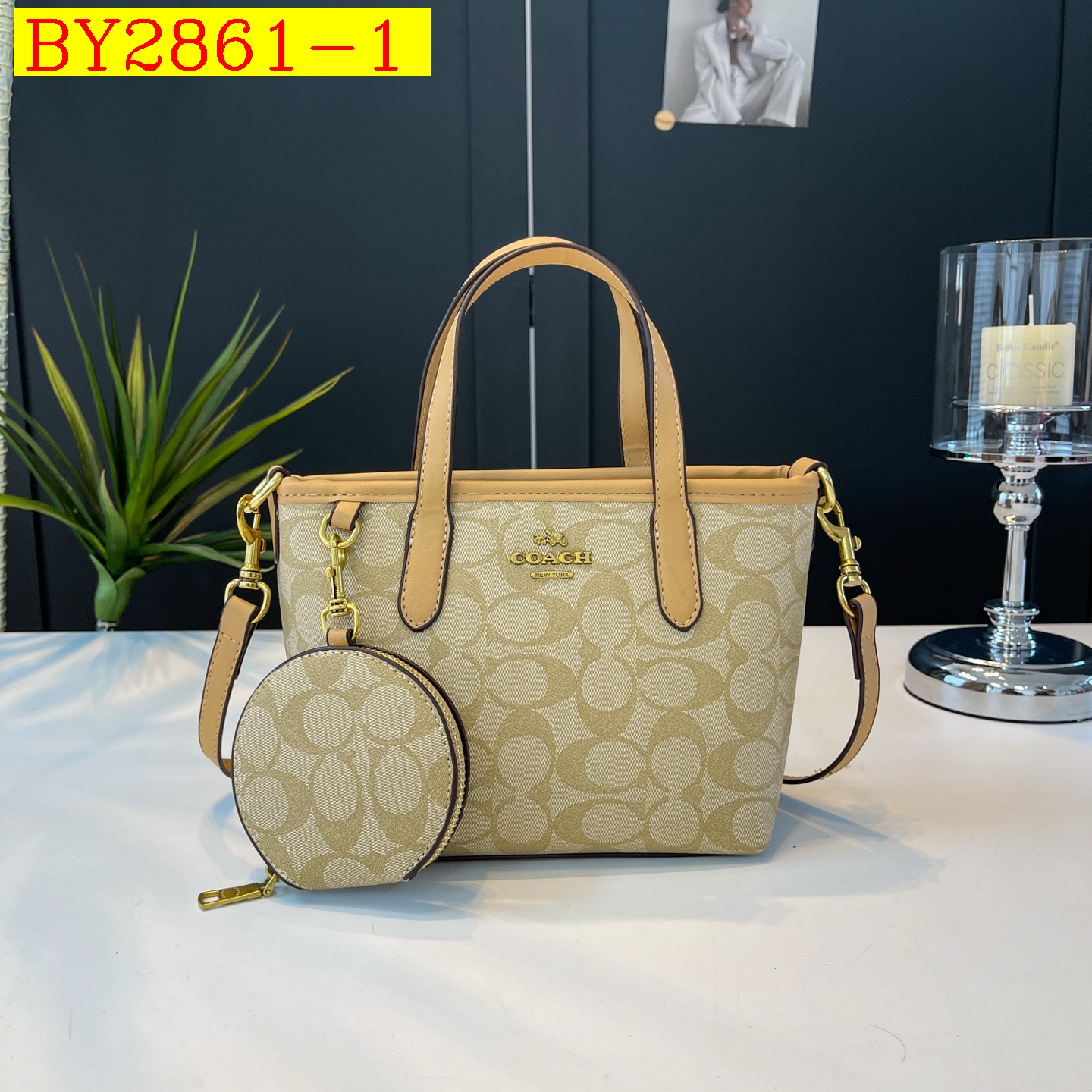 27$ COACH 501 Tote bag size 24X16X10 cm 6932 BY2861 gallery
