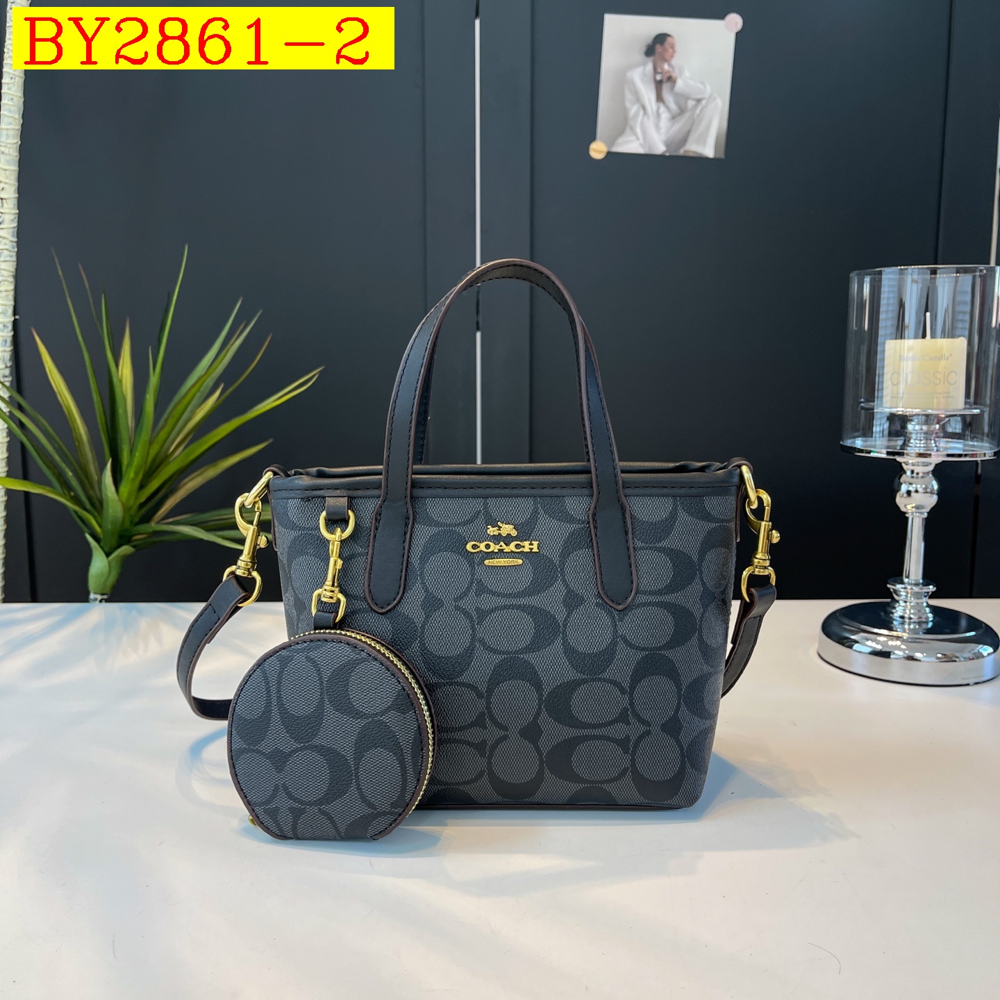 27$ COACH 501 Tote bag size 24X16X10 cm 6932 BY2861 gallery
